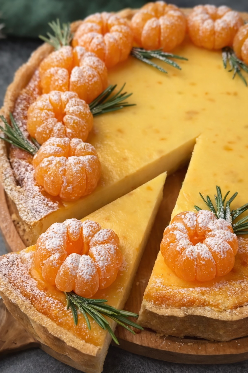 Mini mandarina kolač s kremastim punjenjem i svježim mandarinama na prhkoj kori