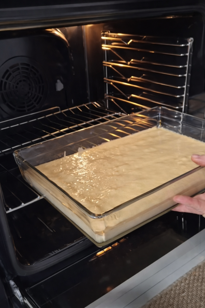 Pečenje lagane kore za pjenasti kolač u rerni na srednjoj temperaturi