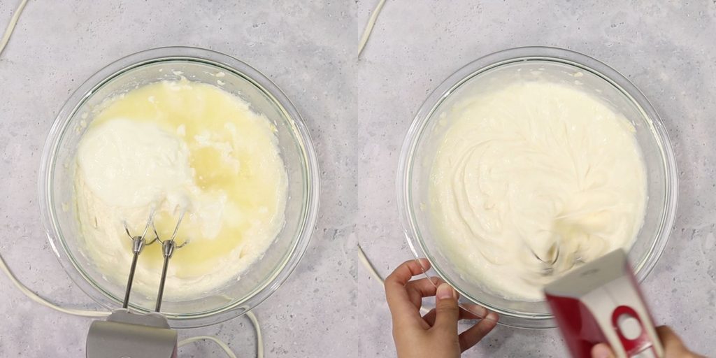 Miksanje krem sira i ostalih sastojaka za nadjev cheesecakea od limuna